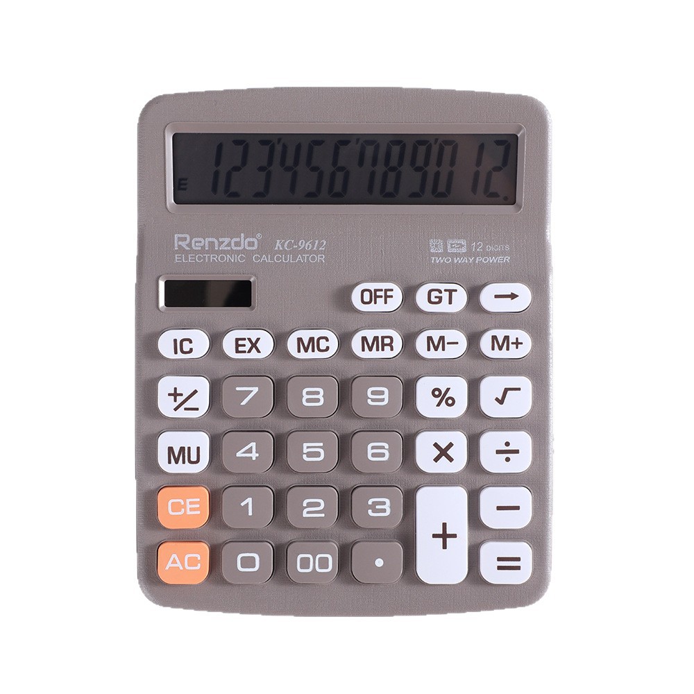 KC-9612 high appearance level calculator 12-digit calculator for accounting, office finance, examination, solar calculator wholesale Item Picture