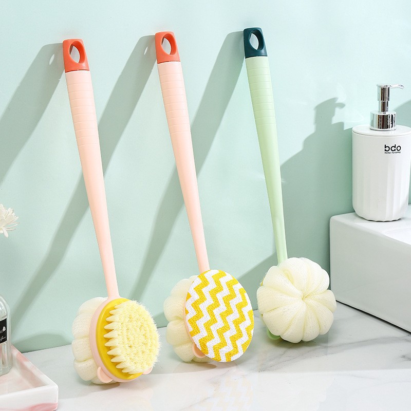 Two-in-one bath brush, bath ball, bath towel, scrubbing brush, long-handled bath brush, double-headed brush, back scrubbing, a bathing wonder