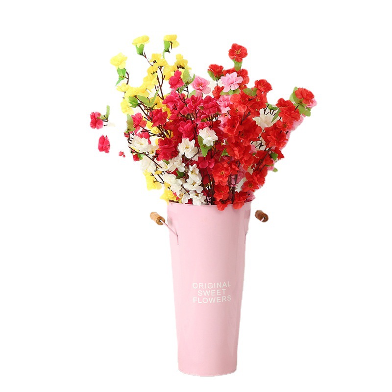 Duofu peach Blossom wholesale project Landscape tree decoration wintersweet living room floor-standing artificial flower simulation single small peach blossom Item Picture