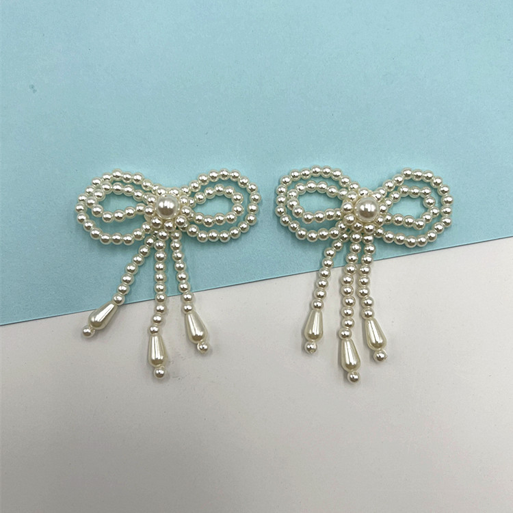 Handmade beaded bow pendants, ancient costume shoes, DIY accessories, trendy bags, hats, fabric stickers, clothing accessories Specification image