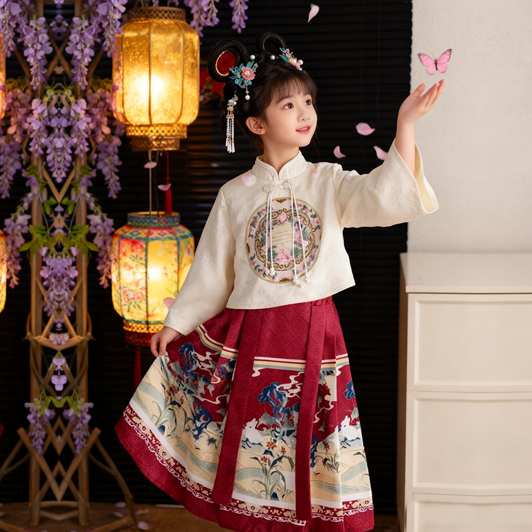 国潮女童汉服秋冬套装2025新款儿童中国风马面裙秋款古装亲子国式唐装