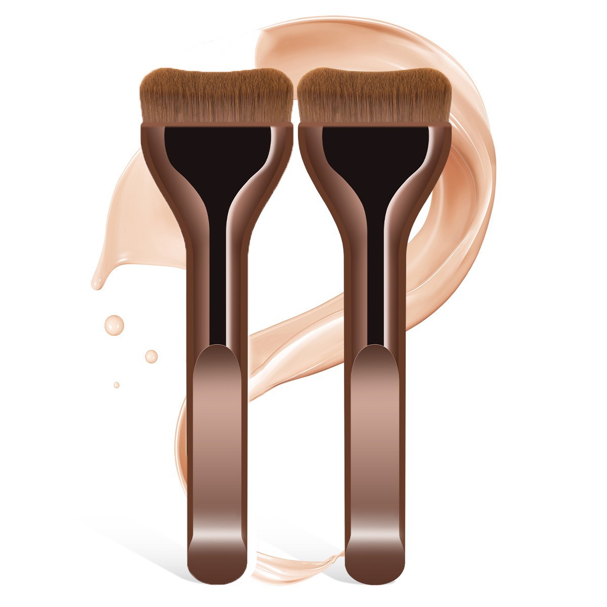 Nuevo artículo repulsivo single ultra slim ensanchado lengua tipo fundación cepillo corrector sin marcas no comer polvo cabeza plana suave pelo belleza herramientas details Picture