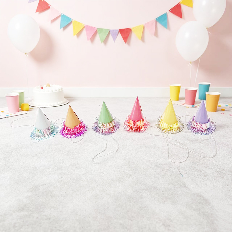 Cross-border Amazon mini small birthday hat with golden tassels for baby party, cute cake decoration little hat