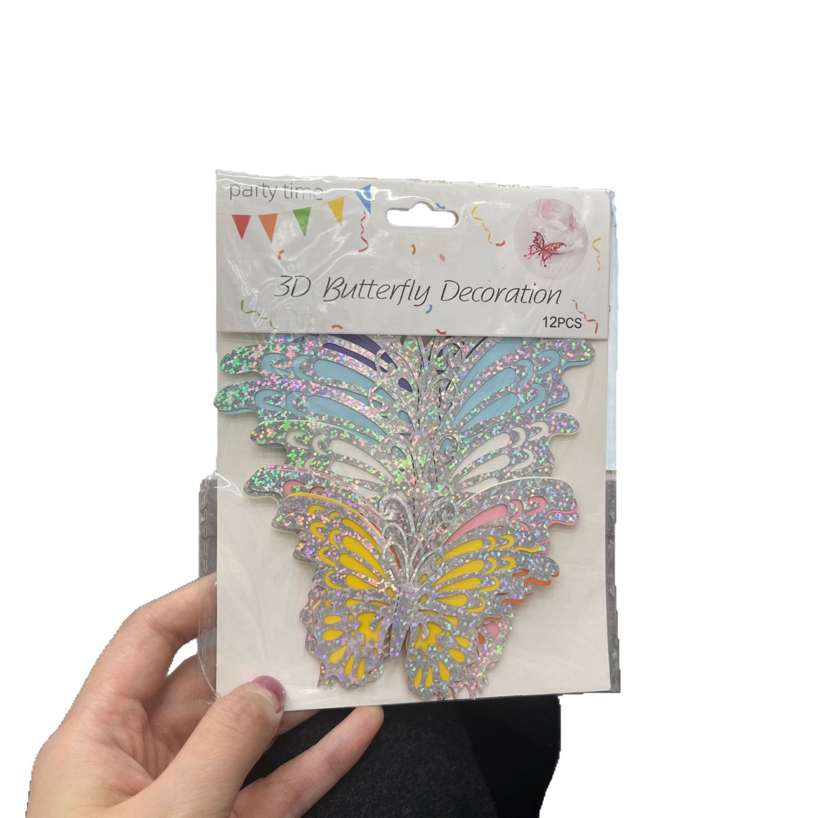 Cross-border spring party decoration, Alice in Wonderland butterfly stickers, children's birthday and wedding wall stickers Item Picture