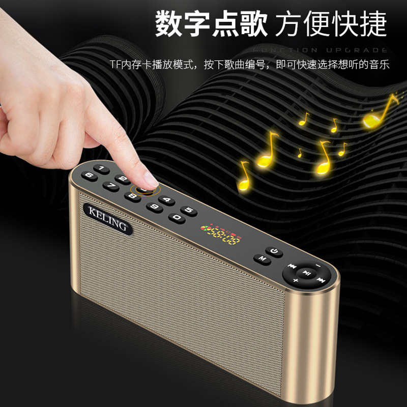 Kelin dual-speaker wireless radio Bluetooth speaker, high-volume outdoor portable home card speaker, subwoofer details Picture