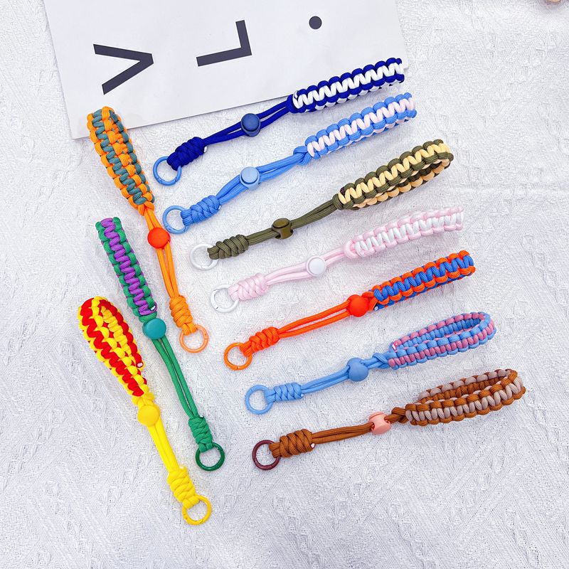 Hand-woven short mobile phone lanyard, adjustable multi-functional camera water cup wrist strap, anti-loss, sturdy and durable
