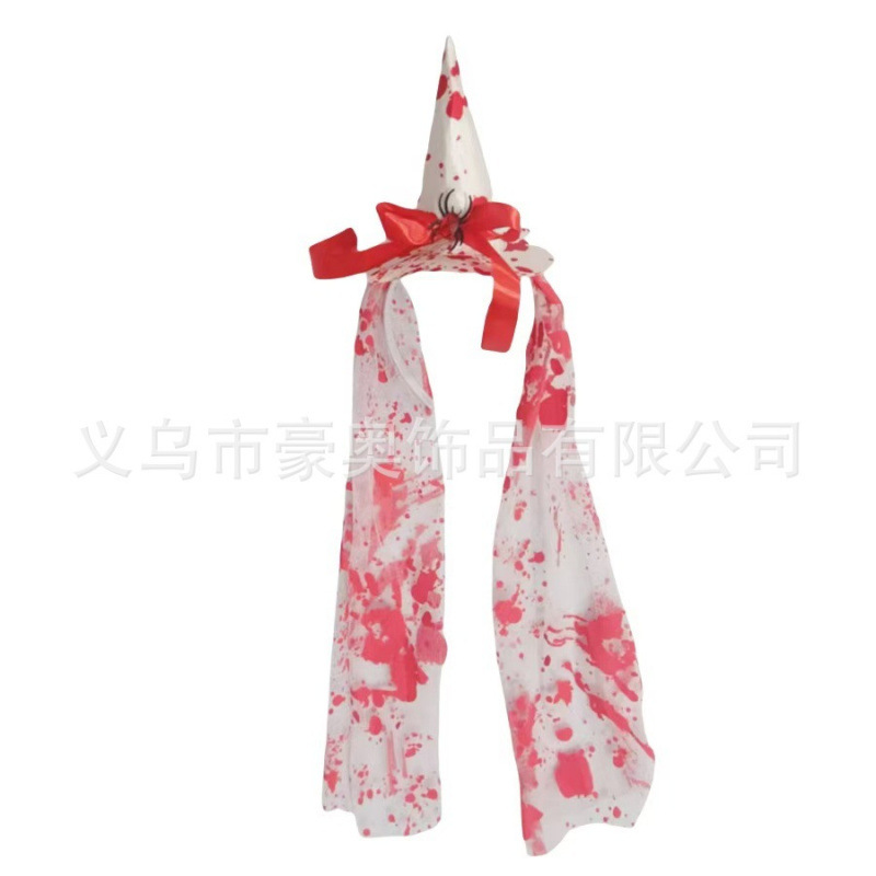 跨境新款万圣节派对骷髅头帽子发箍 仿真花发饰女 鬼节装扮舞会头细节图