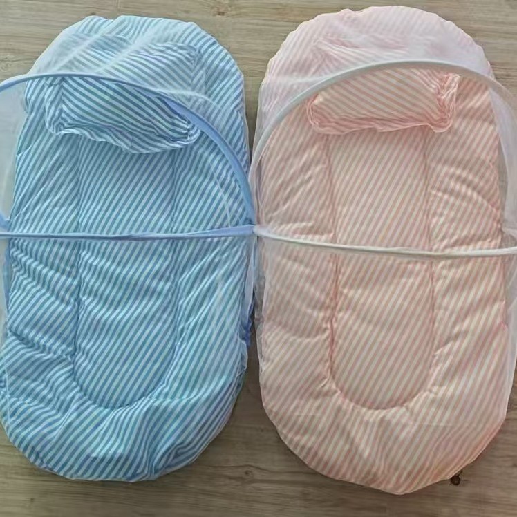 娇宝小兔婴儿蚊帐新生儿防蚊宝宝蒙古包宝宝可折叠蚊帐带枕头白底实物图