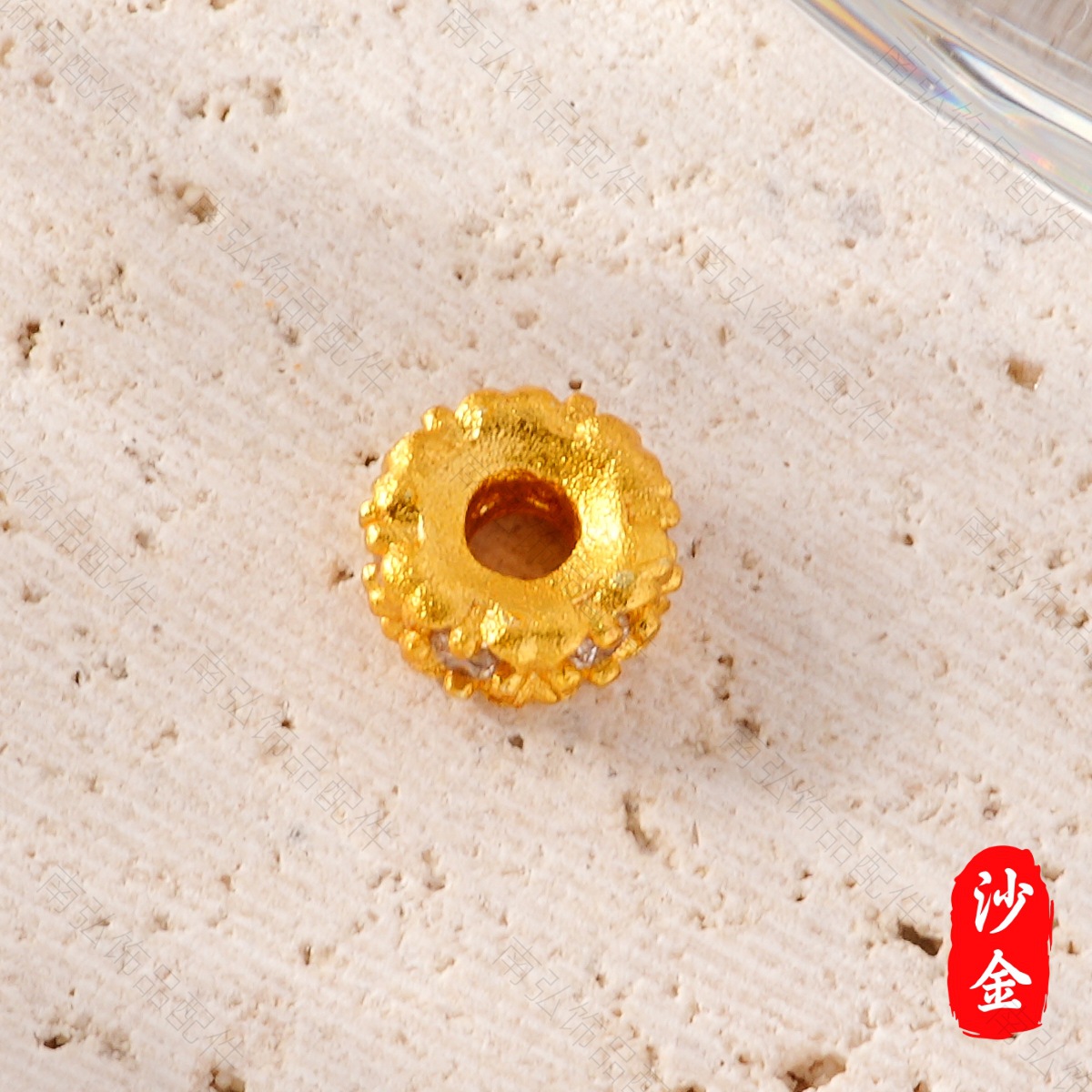 New ancient-style sand gold high color retention set with zirconium ring beads, high-end Chinese-style bracelet and necklace DIY accessory Specification image