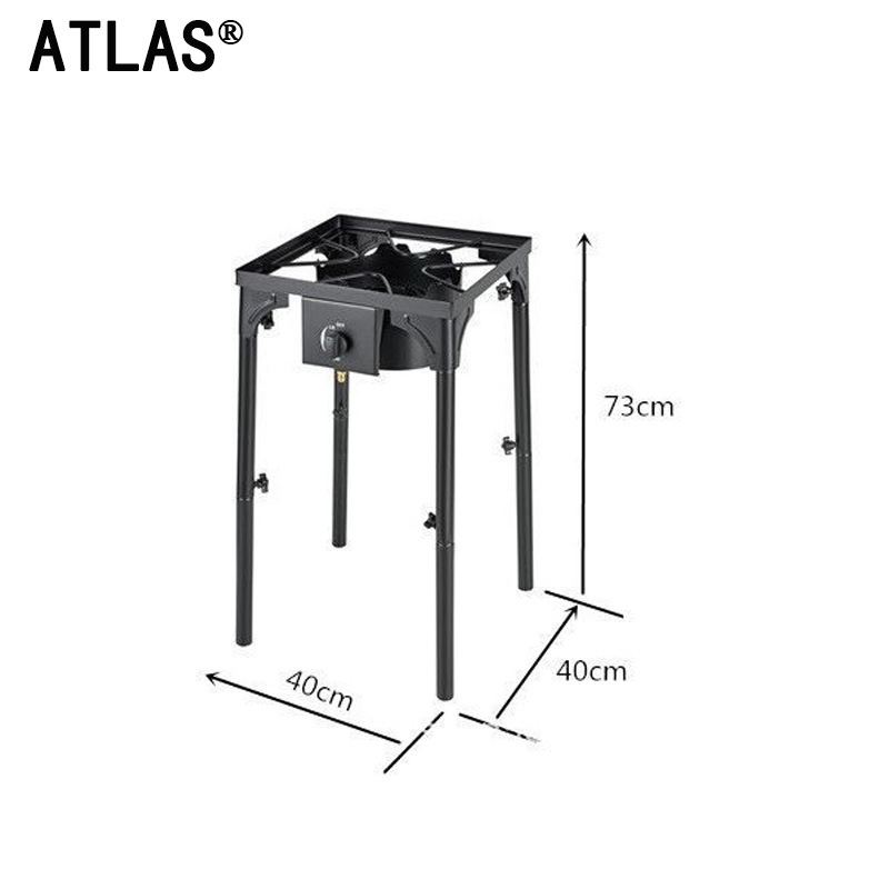 ATLAS Outdoor portable single-head gas stove, windproof fierce stove, camping and picnic gas stove, folding energy-saving stove details Picture