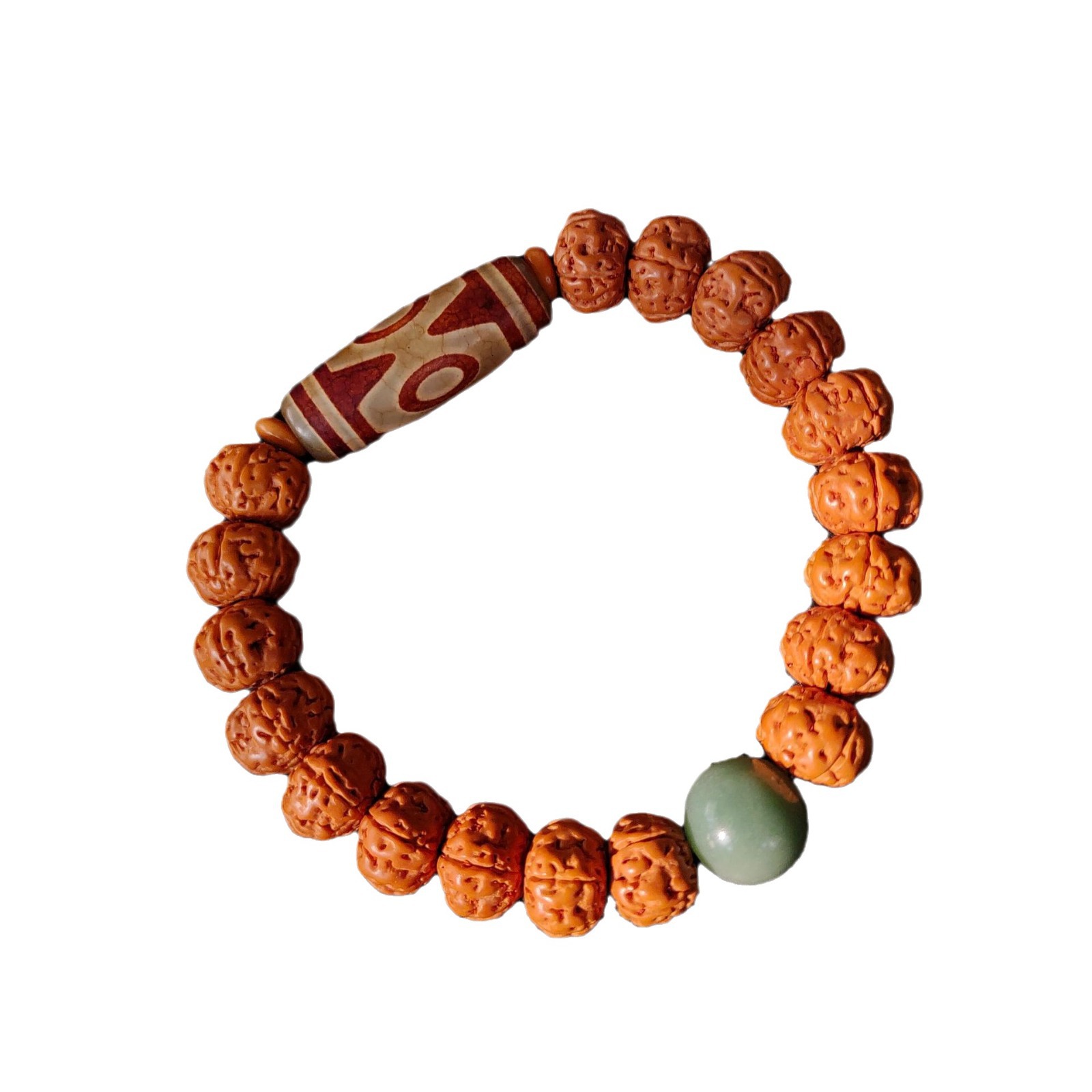 Natural small diamond Bodhi bracelet paired with agate three-eyed sky beads bracelet, men's plate playing with prayer beads featuring "Burst Flesh diamond Bodhi seeds" Item Picture