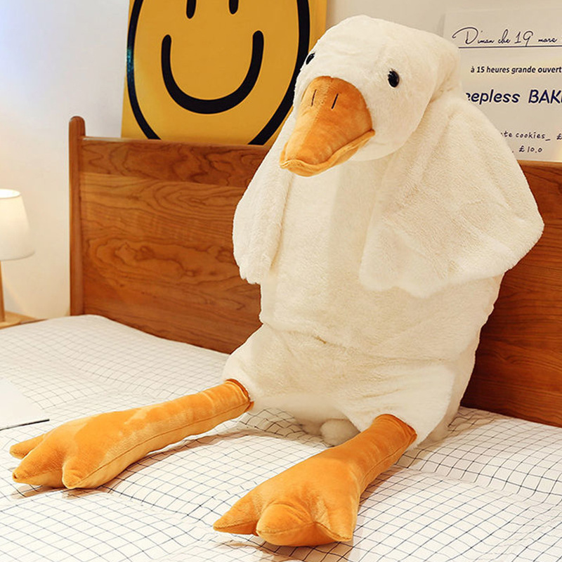 The new popular big white goose pillow, a long sleeping pillow, a sleeping doll, a gift for children and girls, and a big goose plush toy Application Scenario