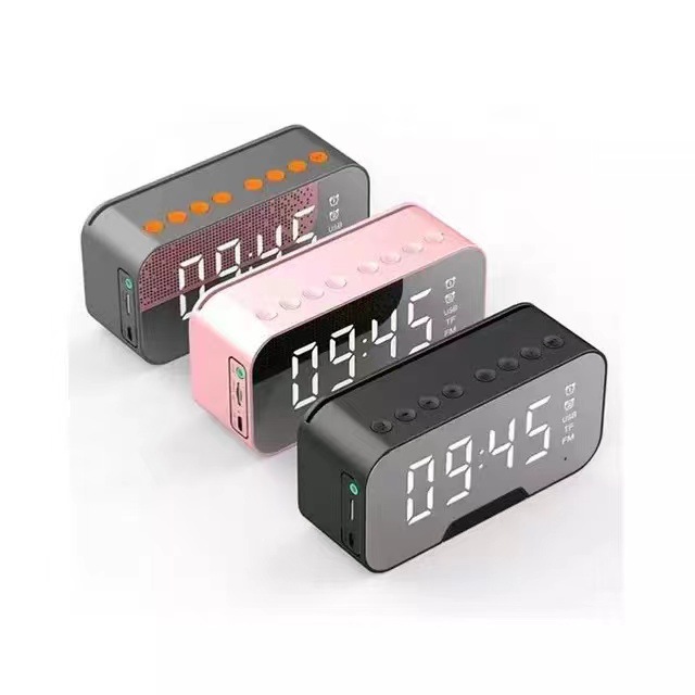 2024 Factory-direct supply alarm clock, Bluetooth speaker, radio with phone stand, card insert, portable mirror small speaker