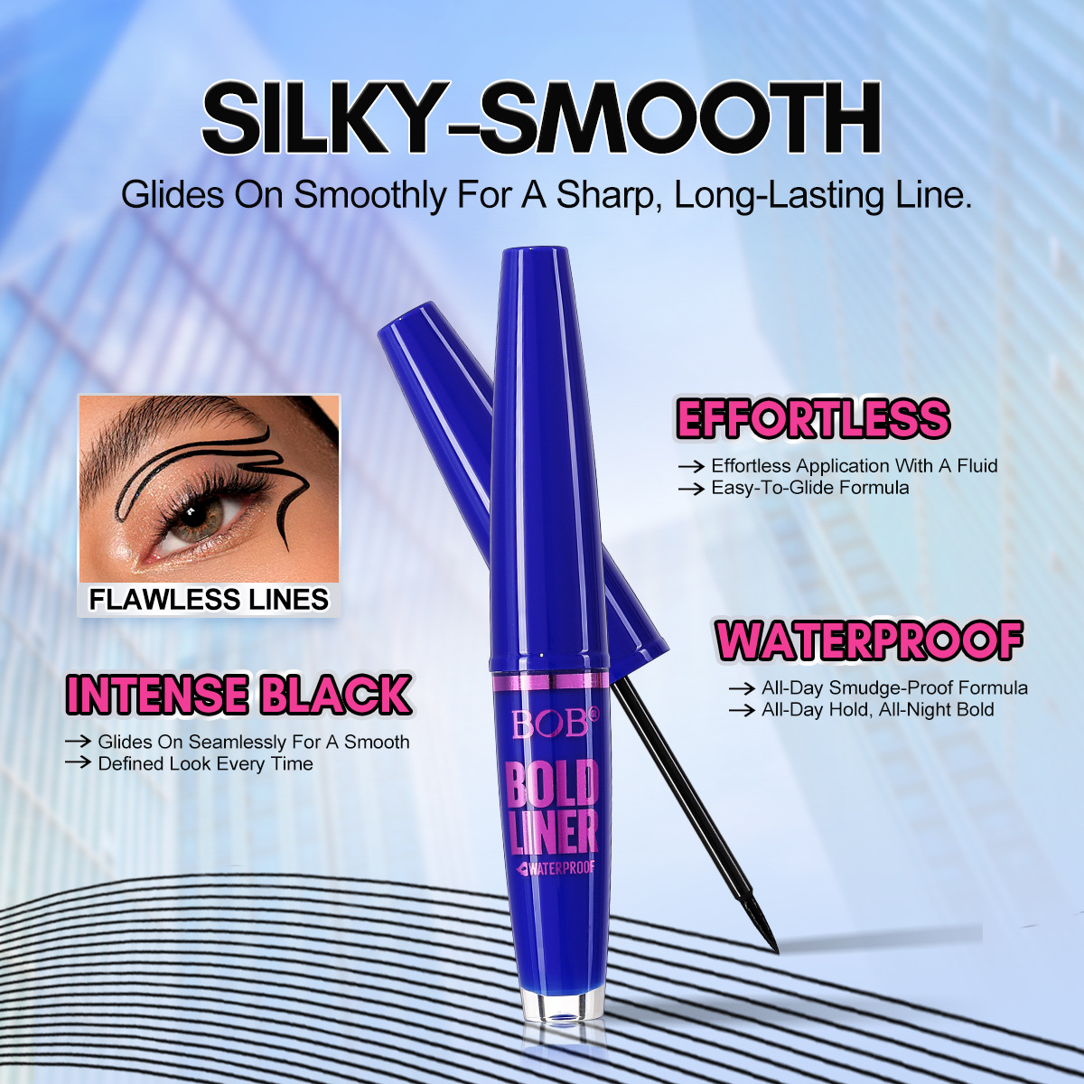 Cross-border bob Thickening and curling mascara is waterproof, long-lasting and does not smudge eyelashes, shaping and enlarging the eyes. It is a best-selling beauty product Specification image