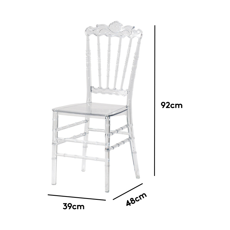 The Starry Hotel's banquet hall features transparent crystal bamboo joint chairs and outdoor garden wedding plastic simple transparent acrylic chairs Item Picture