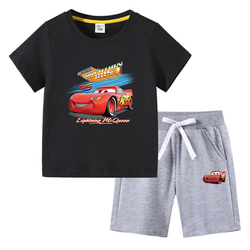 2023 Summer New Lightning McQueen Children's Wear ins Korean Version Cotton Children's short-sleeved and mid-length Pants two-piece set Application Scenario