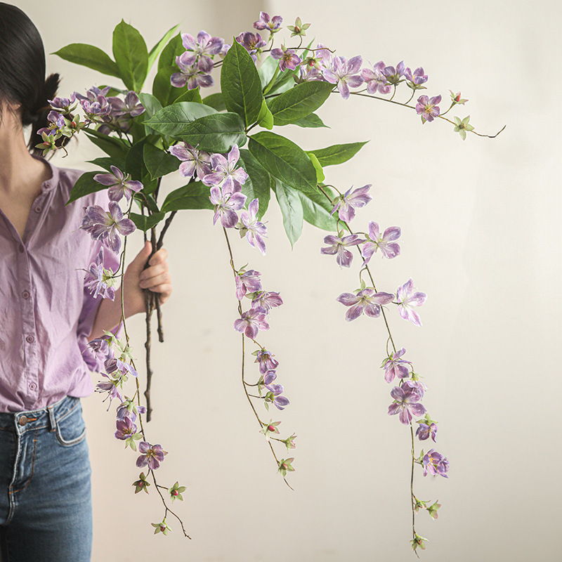 3D打印垂丝茉莉花仿真花海棠花垂吊假花家居软装造景装饰摄影道具