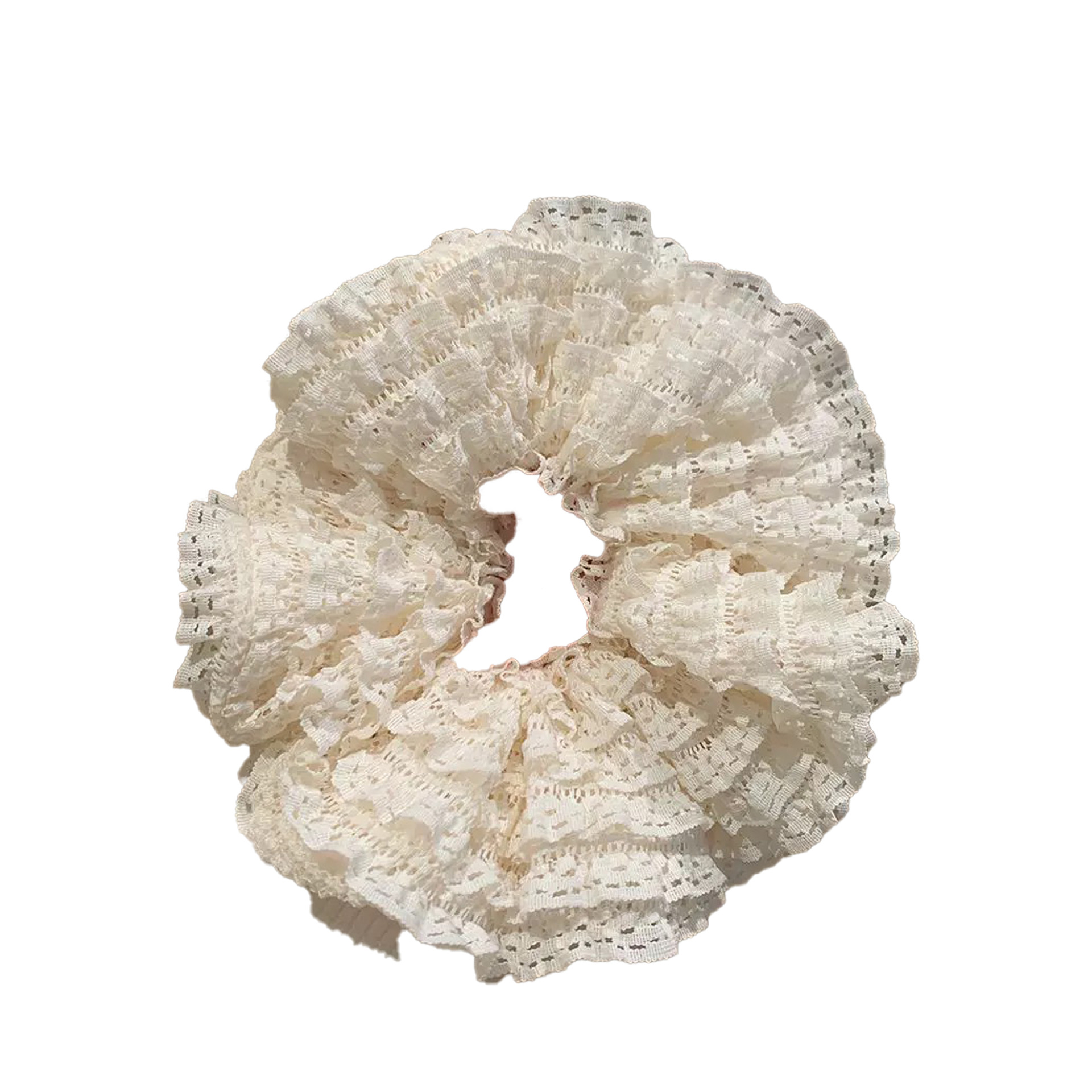 Sweet lace double-layer large large intestine hair band, girl ballet style, high-elasticity hair tie, low ponytail hair band and hair accessory Item Picture