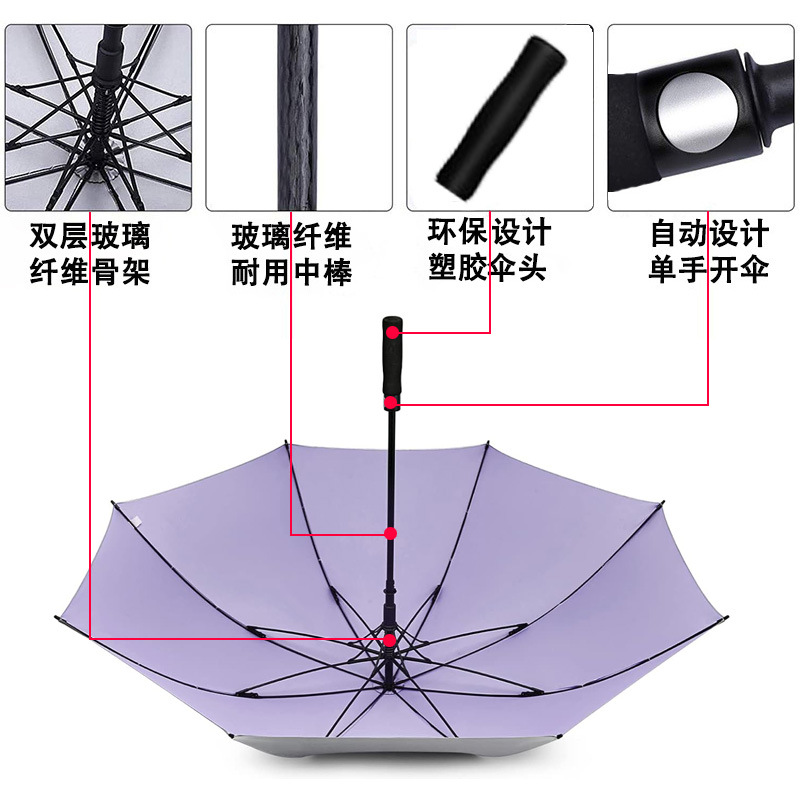 Hengdun umbrella: White umbrella surface, purple inner lining, folding umbrella, sun umbrella, super large umbrella Application Scenario