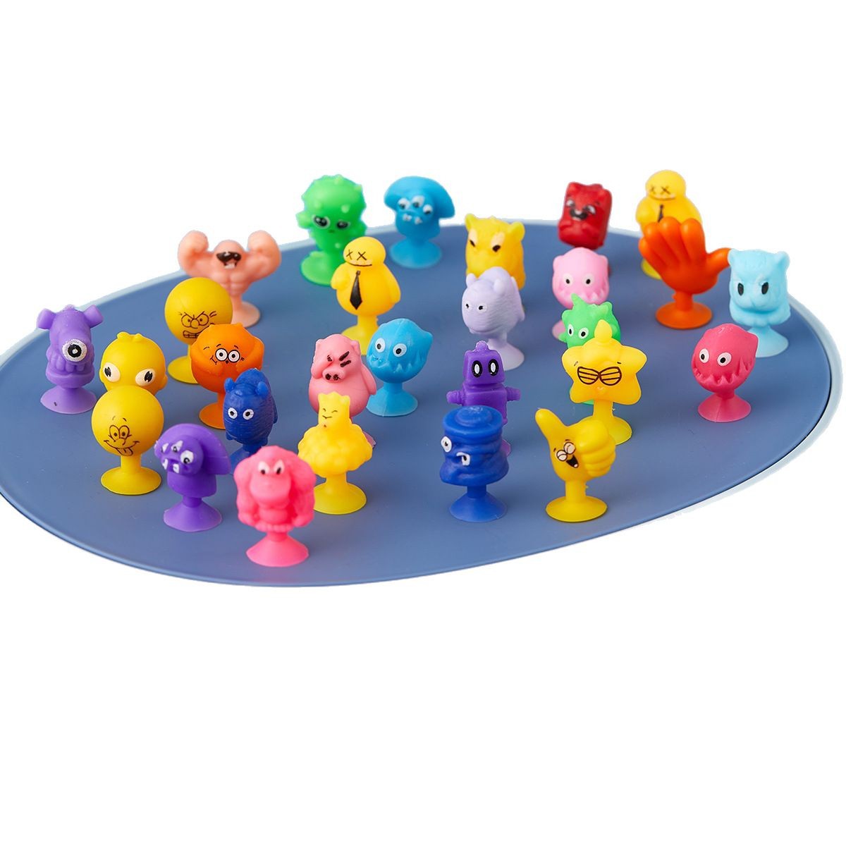 浴室玩具吸吸乐几何造型海洋生物恐龙早教玩具硅胶积木白底实物图