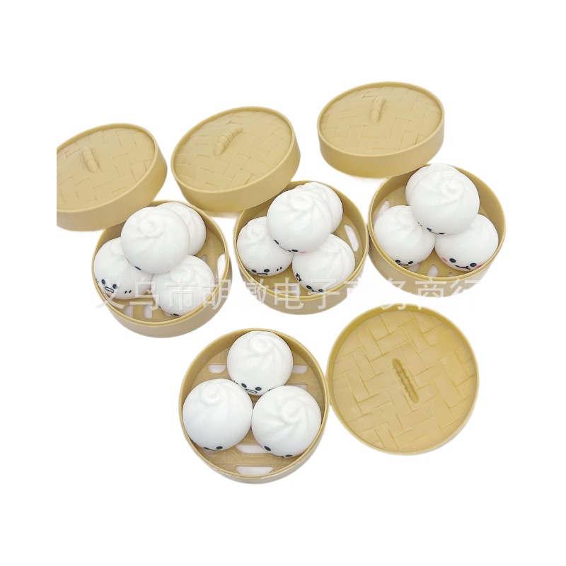 New simulation stress-relieving flour mini expression xiaolongbao, cute slow rebound stress-relieving toy, student small gift Item Picture