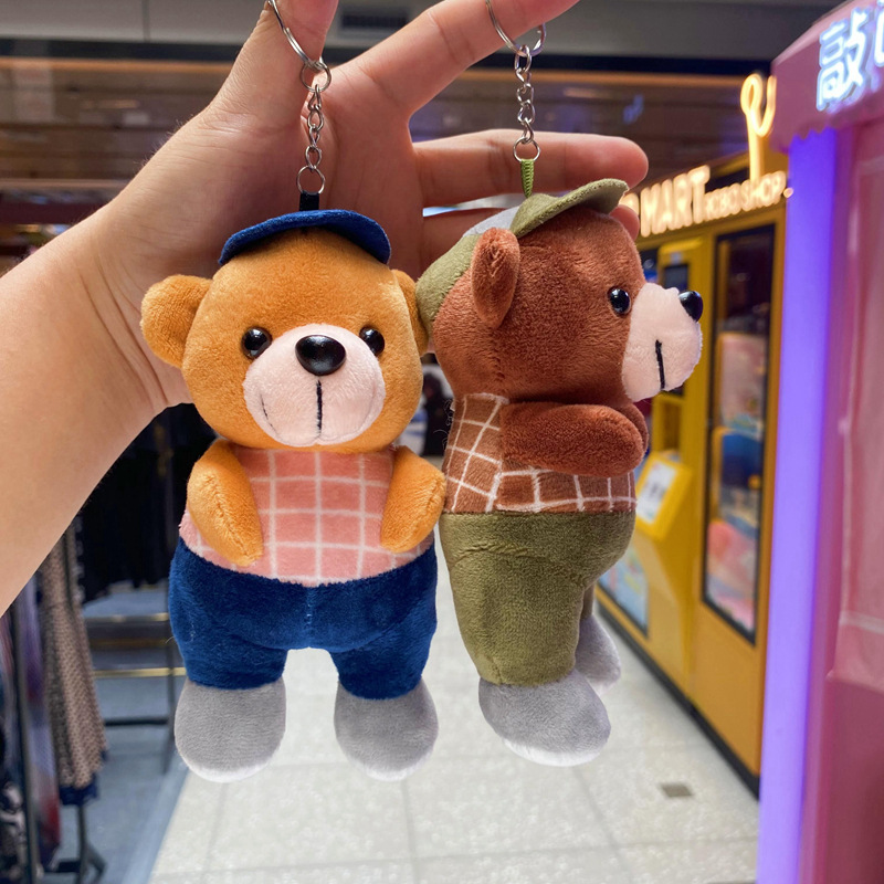 Wow, super cute workwear bear figurines, small dolls, pendants, bags, decorations, festival gifts, and fine claw machine dolls details Picture