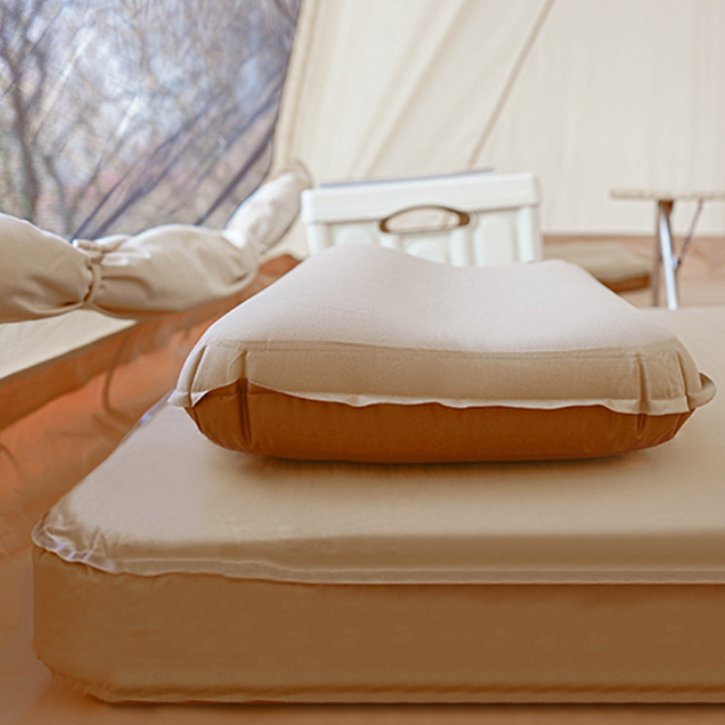 厂家直销充气奶酪枕 露营舒适充气高回弹海绵枕 汽车休闲午休靠枕详情图3