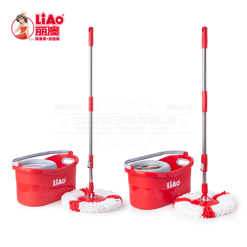 LIAO's new dual-drive rotating mop for home use, hand-free and lazy mop bucket set, a perfect hand-press dry and wet mop Item Picture