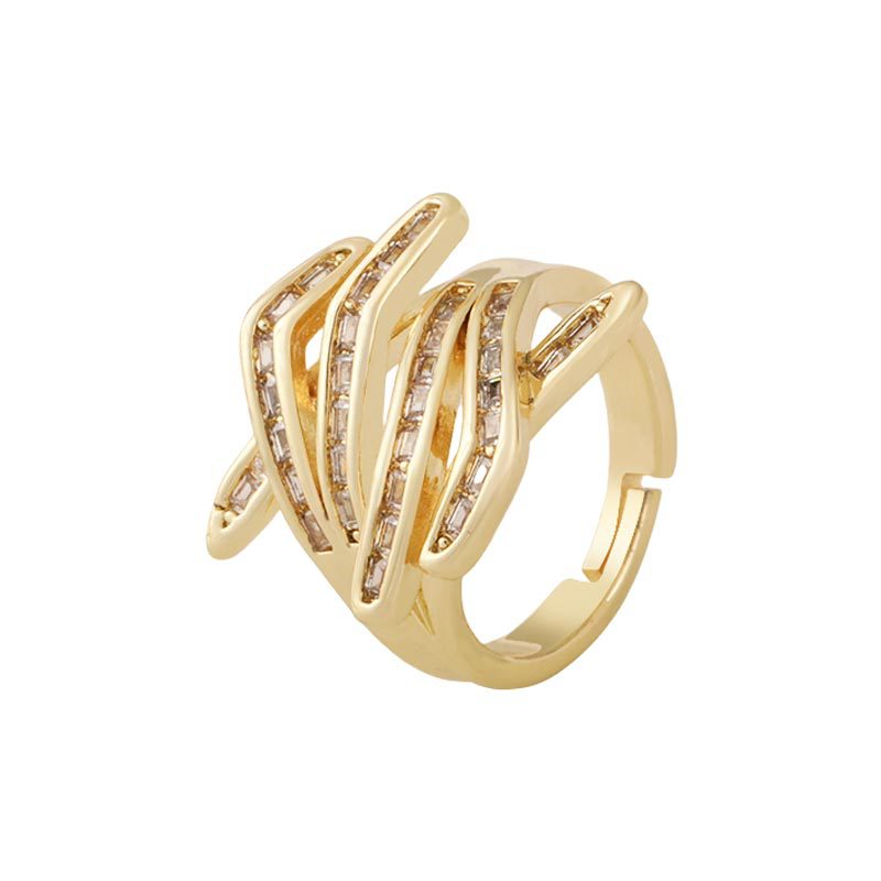 New fashion zircon rings from Europe and America are popular, adjustable and small jewelry accessories for women's wholesale Item Picture