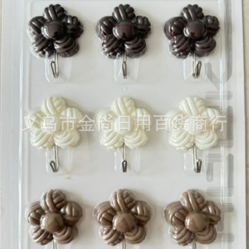 趣味爱心花朵塑料挂钩粘钩免打孔无痕强力书包挂衣钩厨房挂勾详情图3