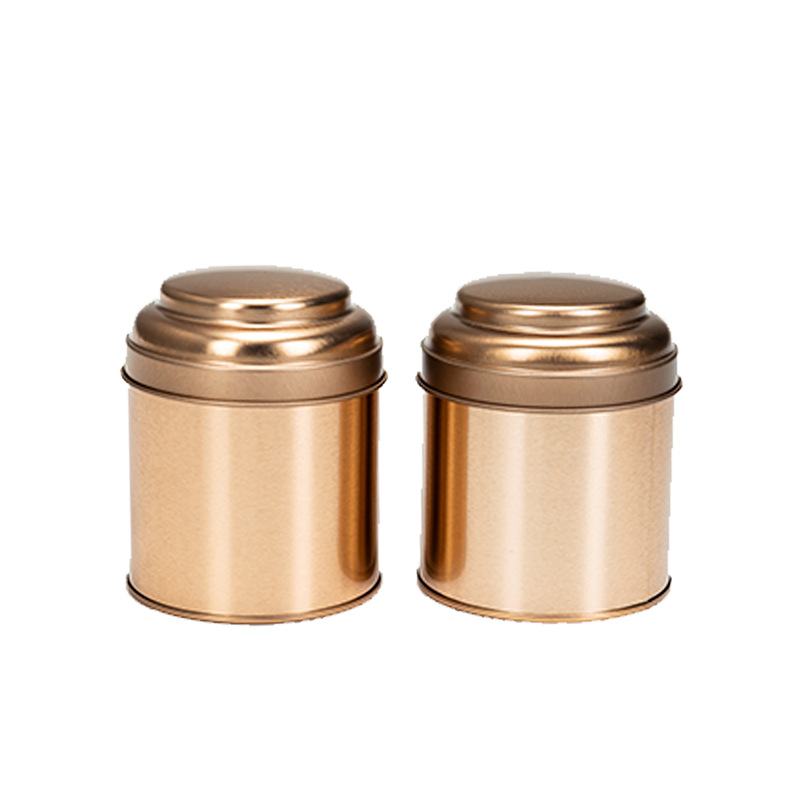 Golden metal tea canister, tinplate, Christmas rectangular tin box, fresh-keeping sealed gift box Item Picture