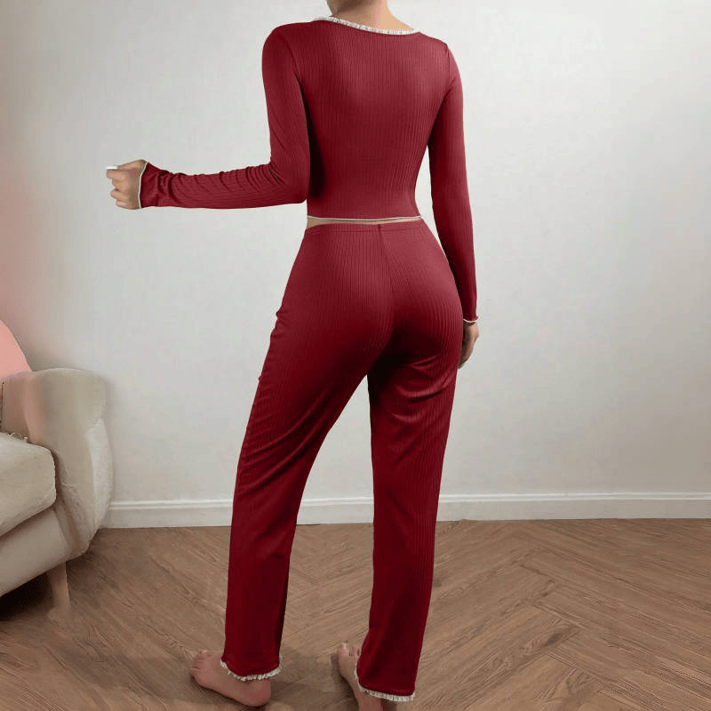 女士家居服实物图