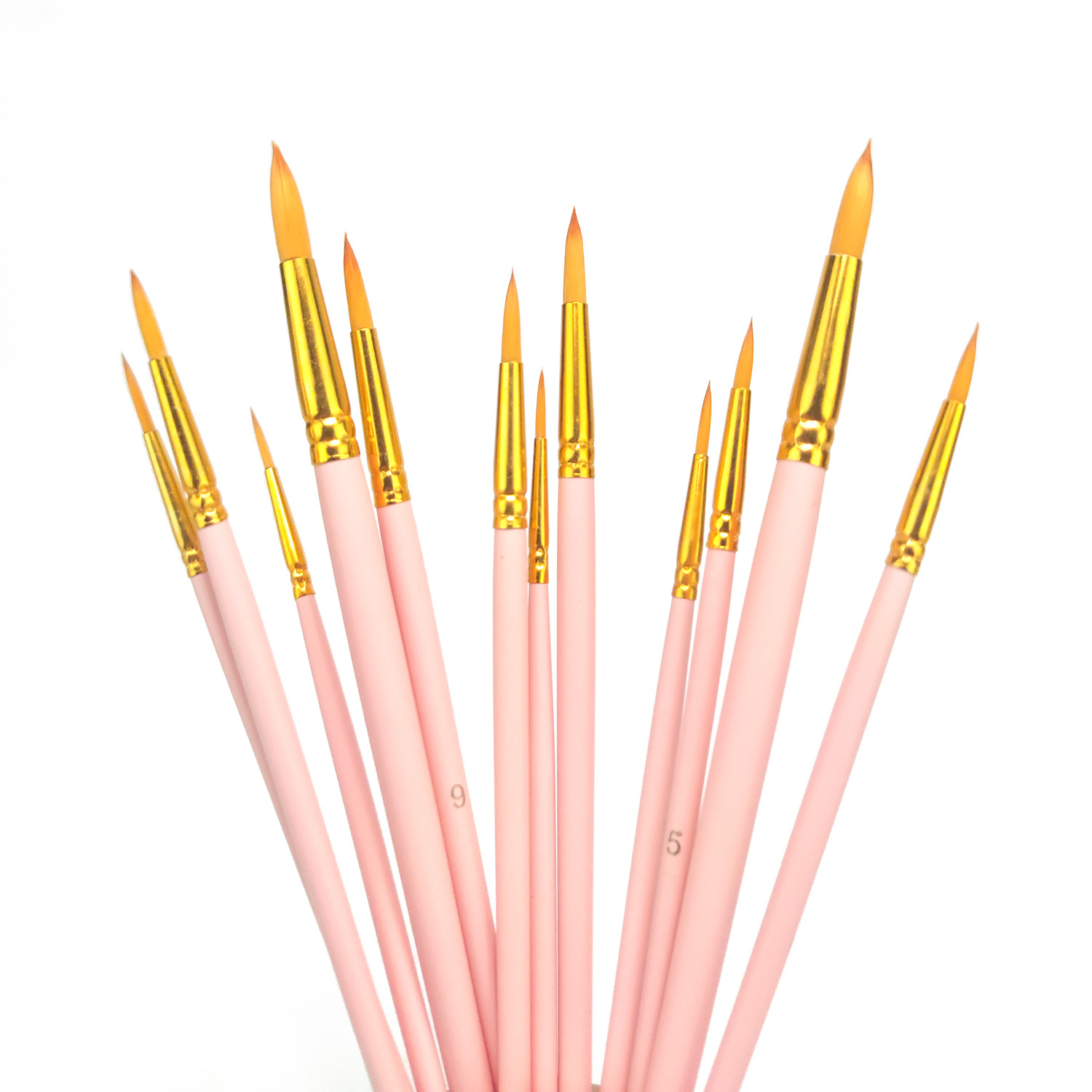 Yalong Cross-border best-selling artist paintbrushes, plastic handle paintbrushes, and colorful children's art paintbrushes details Picture