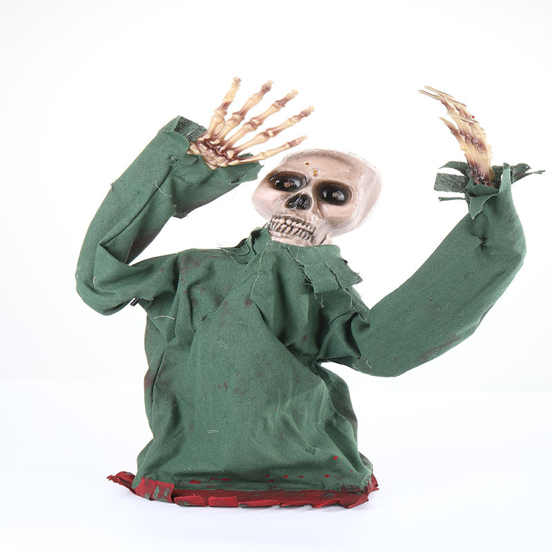 鬼屋装置带头发摇摆带音效整蛊搞怪半身鬼 光头半身鬼整人玩具