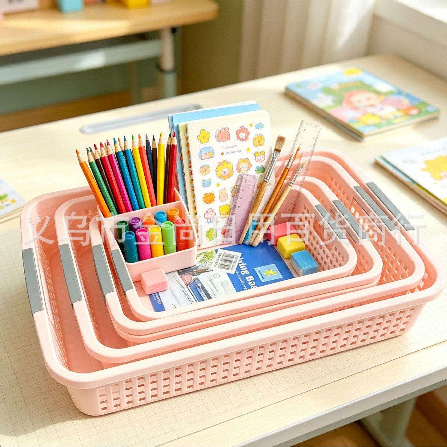 Household plastic rectangular storagebox, thickened miscellaneous storagebox, desktop office document storage details Picture
