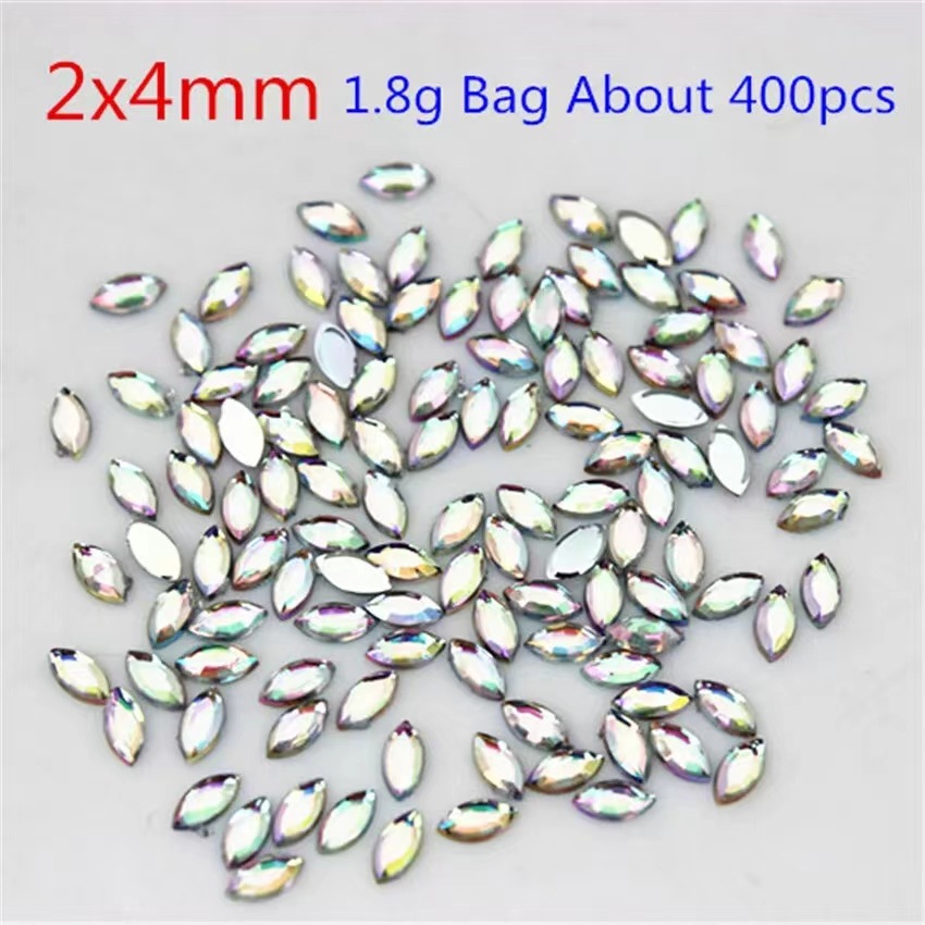 DIY handcrafted jewelry accessories from the manufacturer and wholesaler of color-changing AB size mixed flat-bottomed horse eye turtle surface acrylic diamonds Item Picture