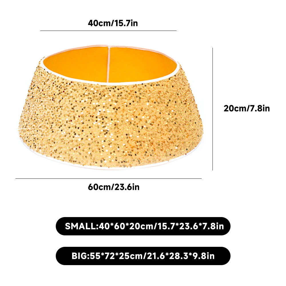 Cross-border new product TEMU Christmas decoration: Plush tree frame, sequined three-dimensional tree skirt base, circular base frame under the Christmas tree Application Scenario