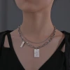 Cross-border supply titanium steel letter double-layer collarbone necklace for women, Instagram trendy hip-hop style, European and American personality pendant, street brand Application Scenario