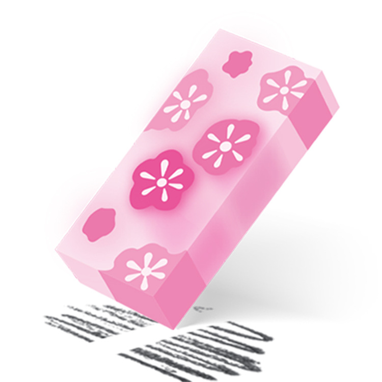 Yalong Cross-border's new best-selling and cute pencil eraser, square and patterned office and student stationery eraser Specification image
