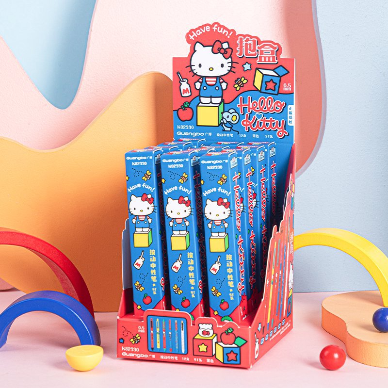 Guangbo Stationery's genuine Sanrio Hello Kitty Press gel pen blind box pen KT Cat co-branded writing pen Guangbo Stationery's genuine Sanrio Hello Kitty Press gel pen blind box pen KT Cat co-branded writing pen