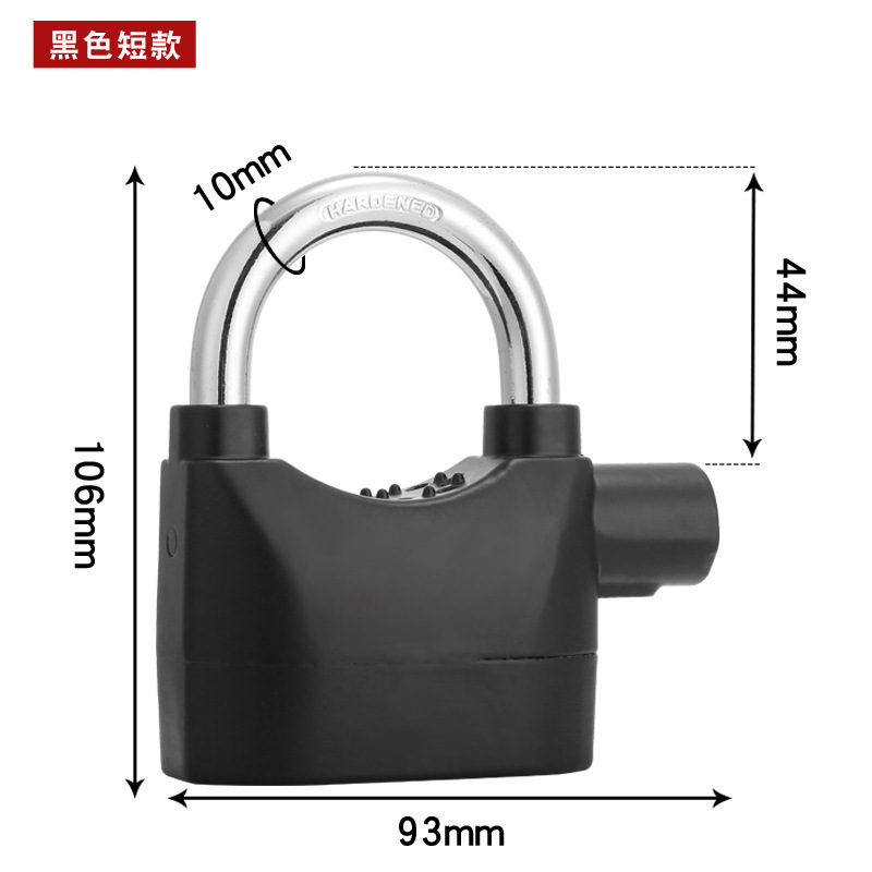 All-copper core zinc alloy alarm padlock, anti-rust intelligent alarm padlock, outdoor door lock, waterproof, anti-prying and anti-theft lock Specification image
