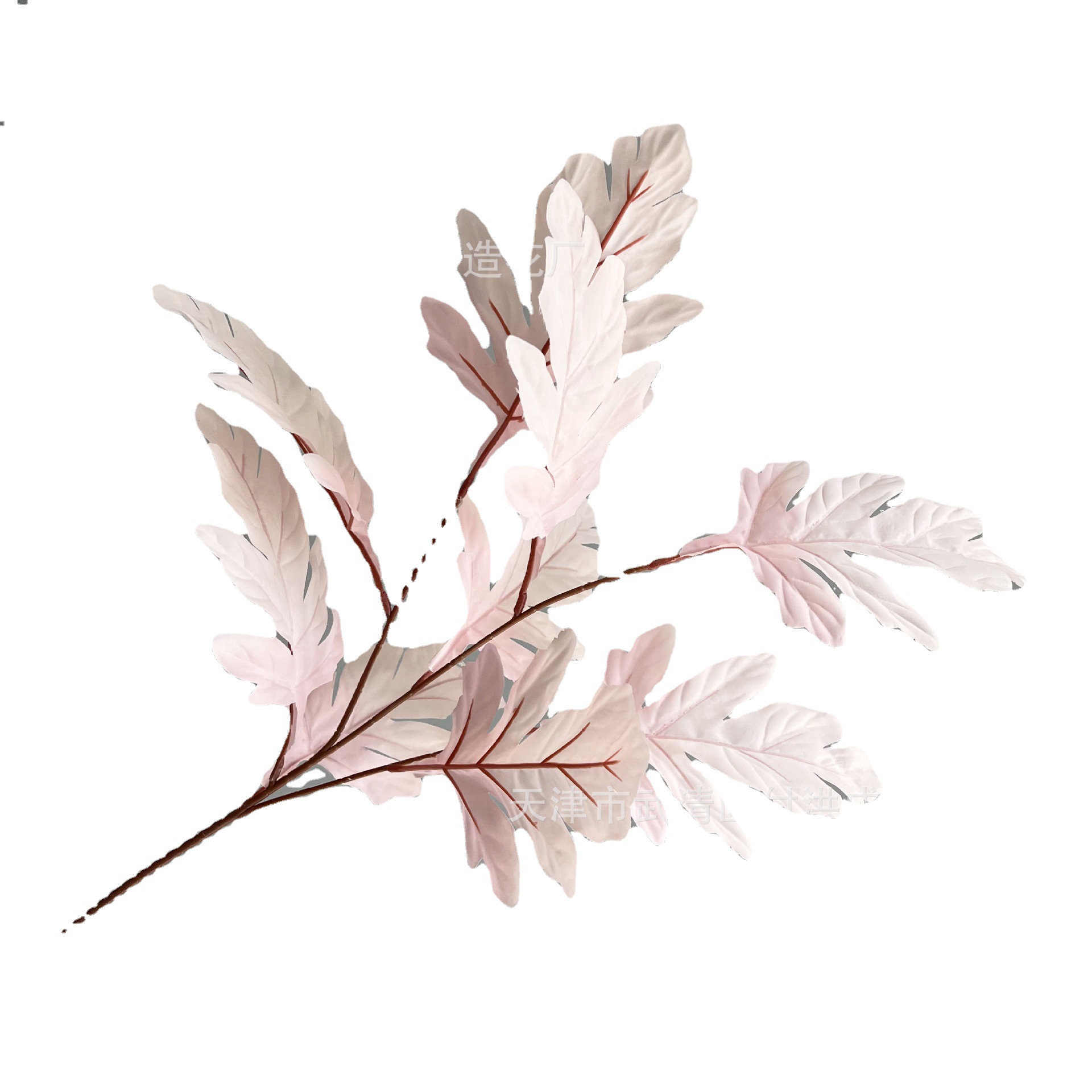 Peacock pine wedding leaf material artificial flowers, high-end wedding hall floor flower arrangement decoration, silk fabric artificial flowers, soft decoration flower art manufacturer Item Picture