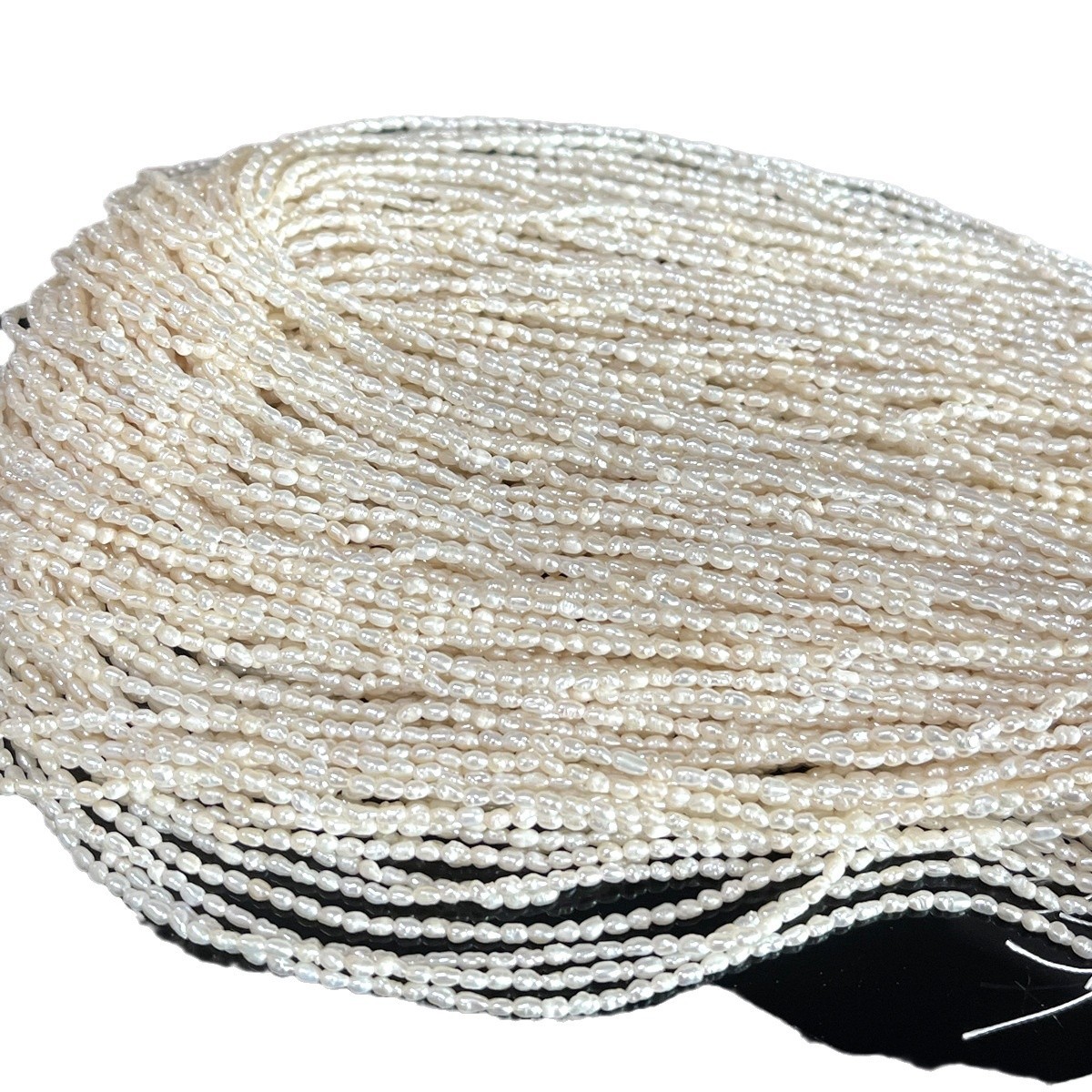 1.8-2mm extremely fine blemish super strong light natural fresh water millet bead necklace baby semi-finished product can be diy Item Picture