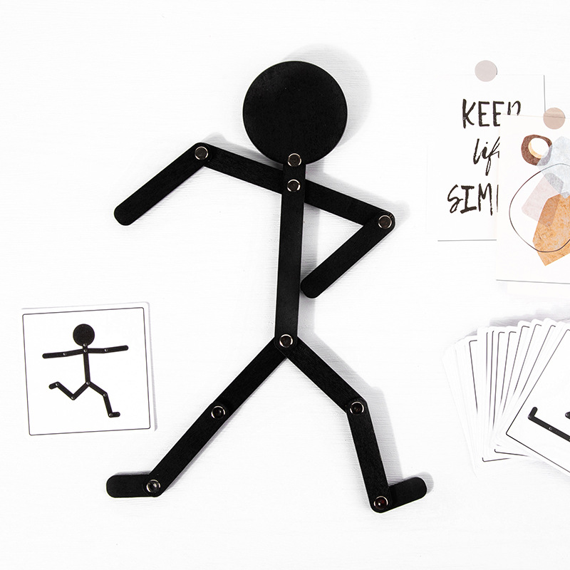 百变趣味创意木制运动灵活小小人锻炼手眼协调动手想象力益智玩具