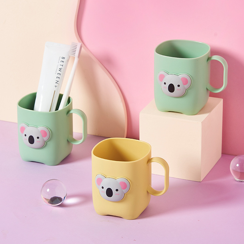漱口杯儿童水杯家用可爱刷牙杯子创意卡通喝水塑料宠物造型洗漱杯