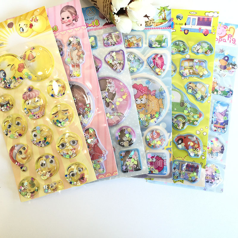厂家卡通注水贴摇摇贴泡壳贴充气贴手机贴新颖儿童多款贴纸