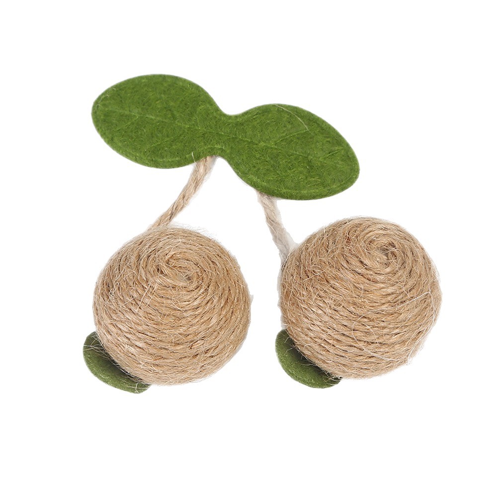 手工编织宠物玩具球配件猫狗玩具球半成品圣诞装饰用品黄剑麻球白底实物图