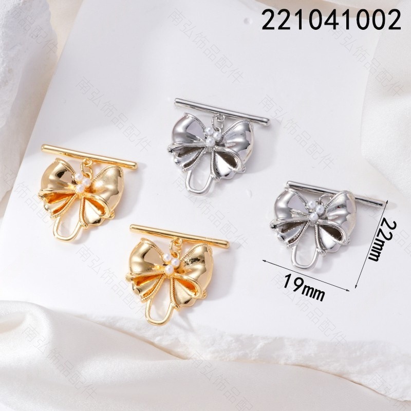 18k copper-plated real gold color-preserving bow pendant, OT buckle, universal buckle, necklace buckle, diy bracelet, necklace connection accessory