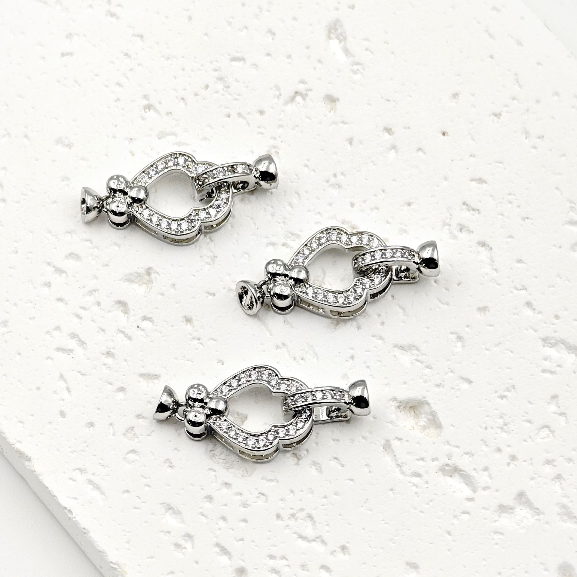 diy jewelry accessories: 18k copper-encrusted real gold slightly inlaid ophistone necklace clasp Bracelet clasp, no color fading, no color fading, anti-allergy Specification image