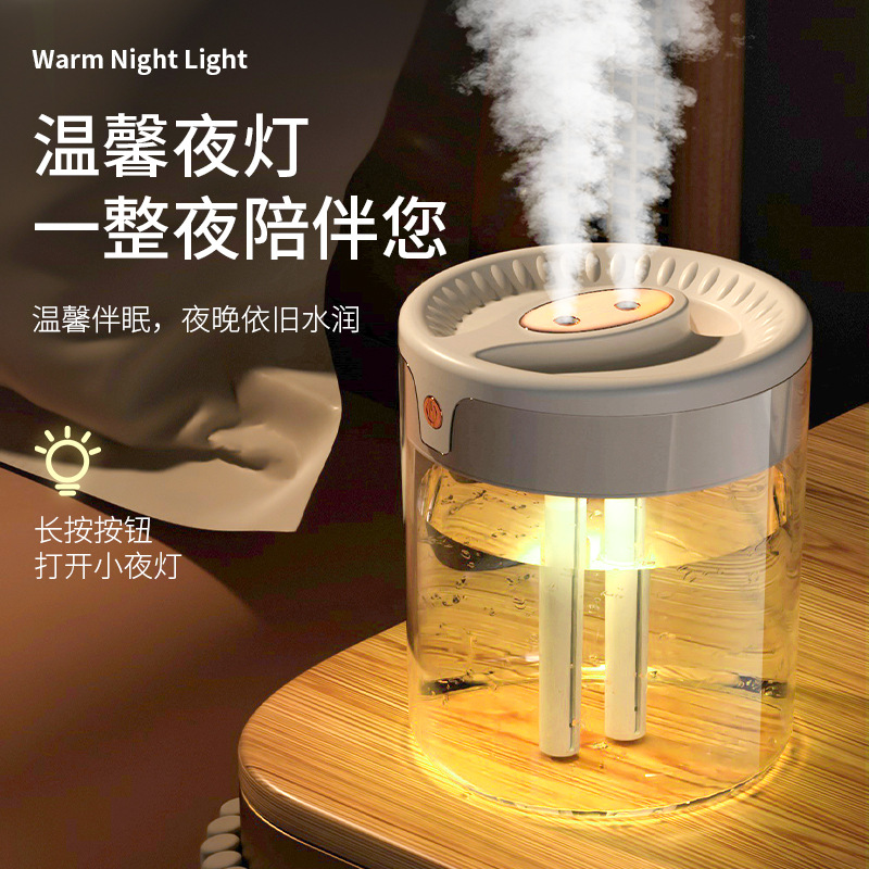 爆款跨境加湿器家用卧室静音母婴香薰机办公桌面大容量空气净化器